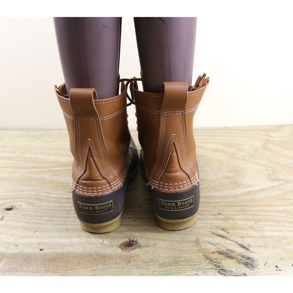 LL Bean Boots Womens 8M Bean Boot Unlined Duck Boots 8" Vintage USA - Picture 4 of 12